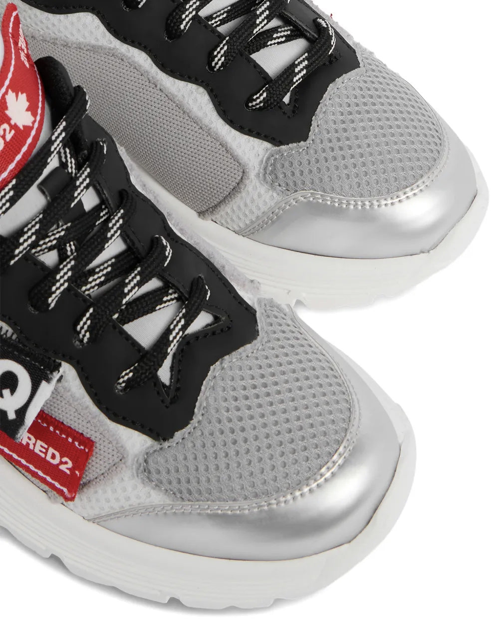 Dsquared2 Kids Sneakers Argento con Logo per Bambini