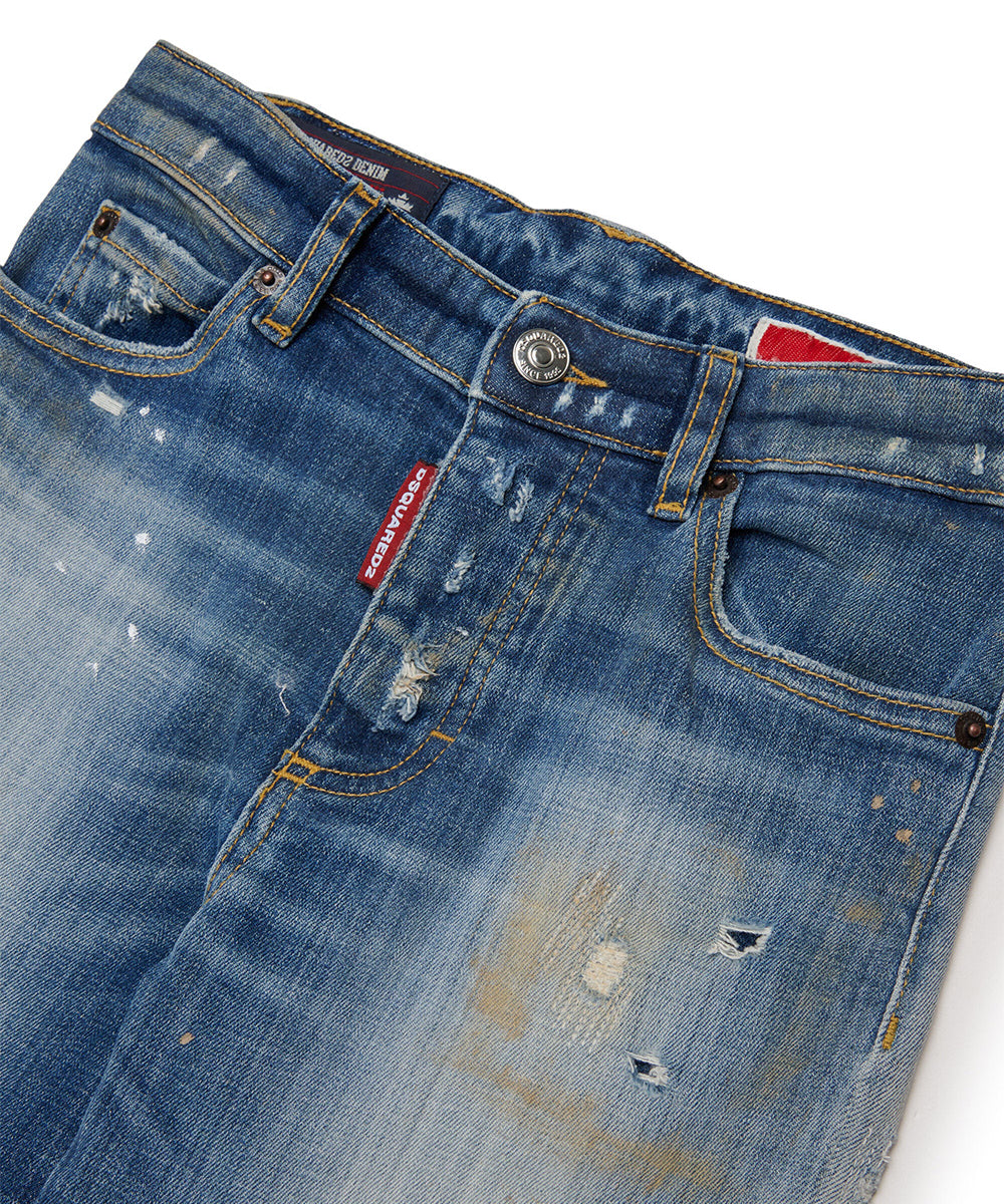 Dsquared2 Kids Pantalone in Denim con Patch Unisex