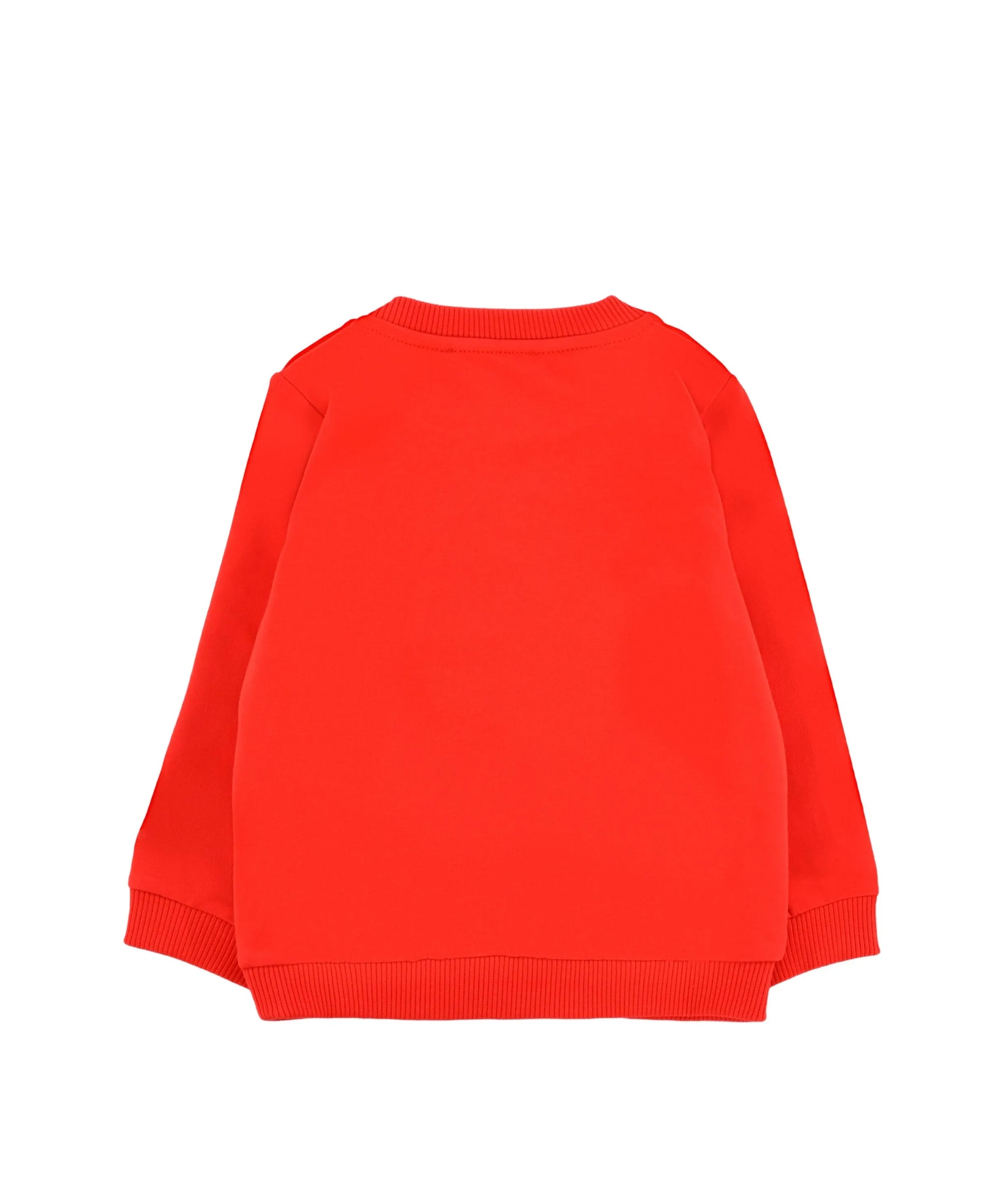 Moschino Kids Felpa Rossa Girocollo con Teddy per neonate