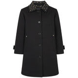 John Richmond Kids Cappotto Nero Lungo con Borchie per Bambine