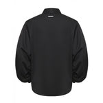 Msgm Kids Camicia Nero con Maniche a Sbuffo con Arricciature e Lacci per Bambine