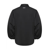 Msgm Kids Camicia Nero con Maniche a Sbuffo con Arricciature e Lacci per Bambine