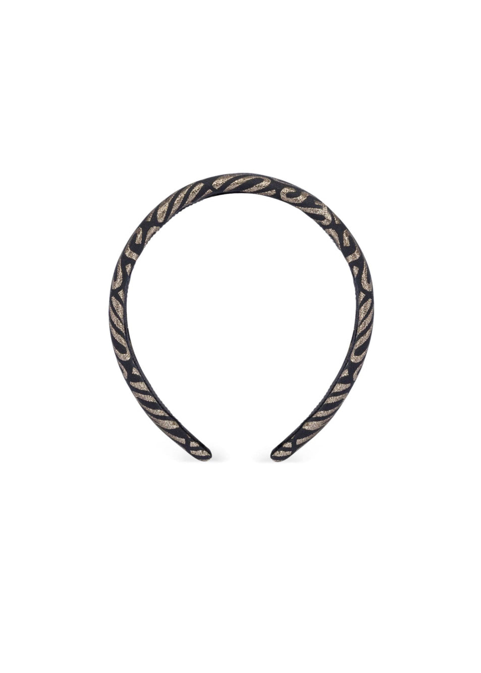 Moschino Kids Cerchietto Nero/Oro con Logo Monogram per Bambine