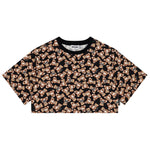 Moschino Kids T-shirt Nera Teddy Bear All Over per Bambine