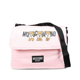 Moschino Kids Borsa Mamma Rosa con Fasciatoio con Logo Teddy Bear per Neonatei