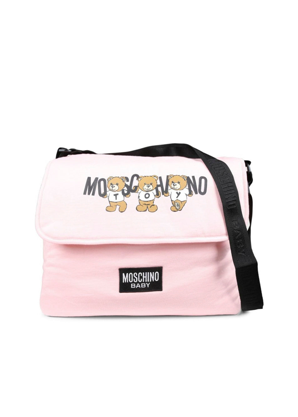 Moschino Kids Borsa Mamma Rosa con Fasciatoio con Logo Teddy Bear per Neonatei