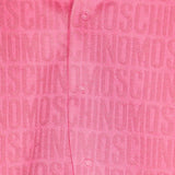 Moschino Kids Tutina Fucsia con Cappellino Monogram per Neonate (dettaglio)
