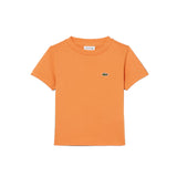 Lacoste Kids T-Shirt Arancione con Ricamo Logo Unisex