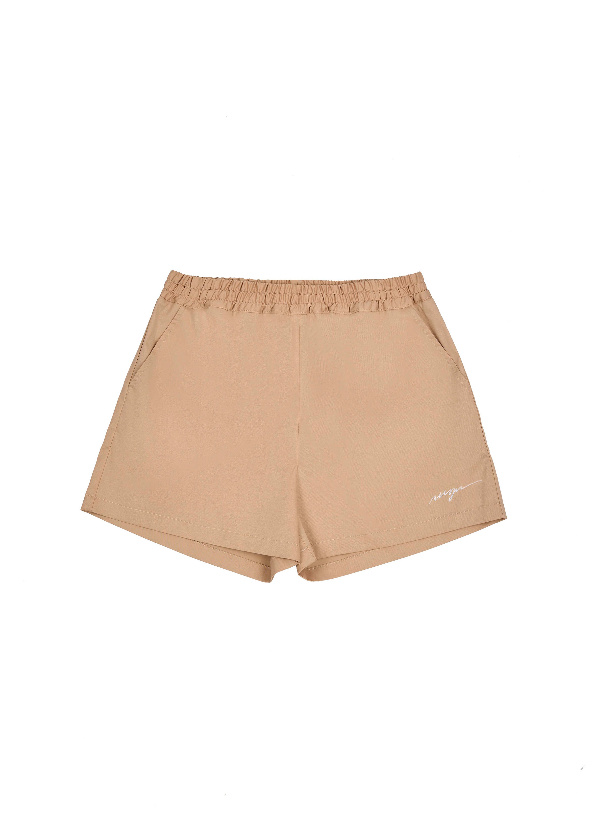 MSGM Kids Shorts Beige con Ricamo Logo per Bambine fronte