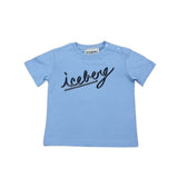 Iceberg Kids T-Shirt Celeste con Logo per Bambini