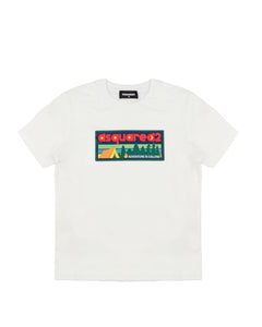 Dsquared2 Kids T-Shirt Bianca con Stampa Logo per Bambini