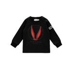 Iceberg Kids T-shirt Nera Maniche Lunghe con Bugs Eears per Neonati