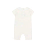 Moschino Kids Pagliaccetto Panna con Stampa e Chiusura con Bottoni sul Retro per Neonati