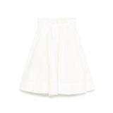 Elisabetta Franchi My Little Girl Cream Skirt with Flower Embroidery for Little Girls