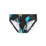 Tuc Tuc Costume Slip Nero con Stampa per Neonati