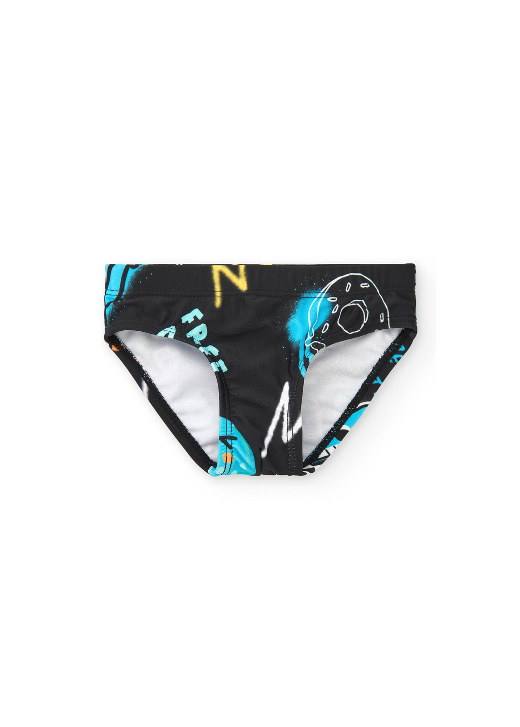 Tuc Tuc Costume Slip Nero con Stampa per Neonati