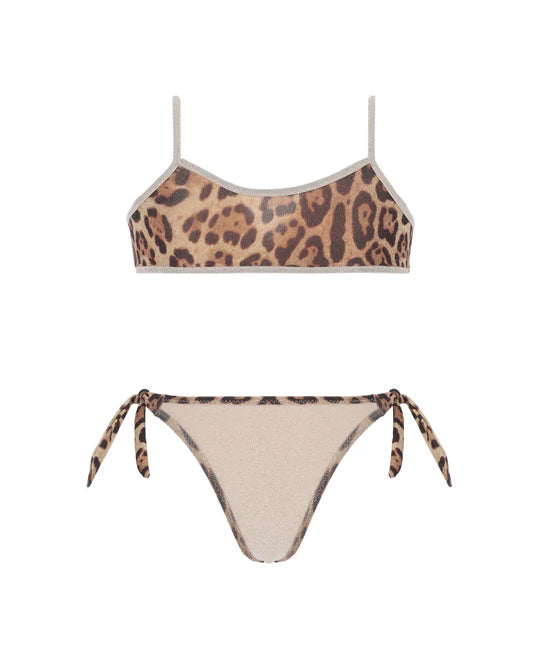 4Giveness Kids Costume Due Pezzi Leopardato per Bambine
