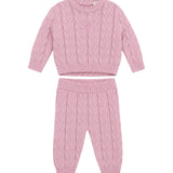Blumarine Kids Completo in lana merino caldo rosa per Neonate