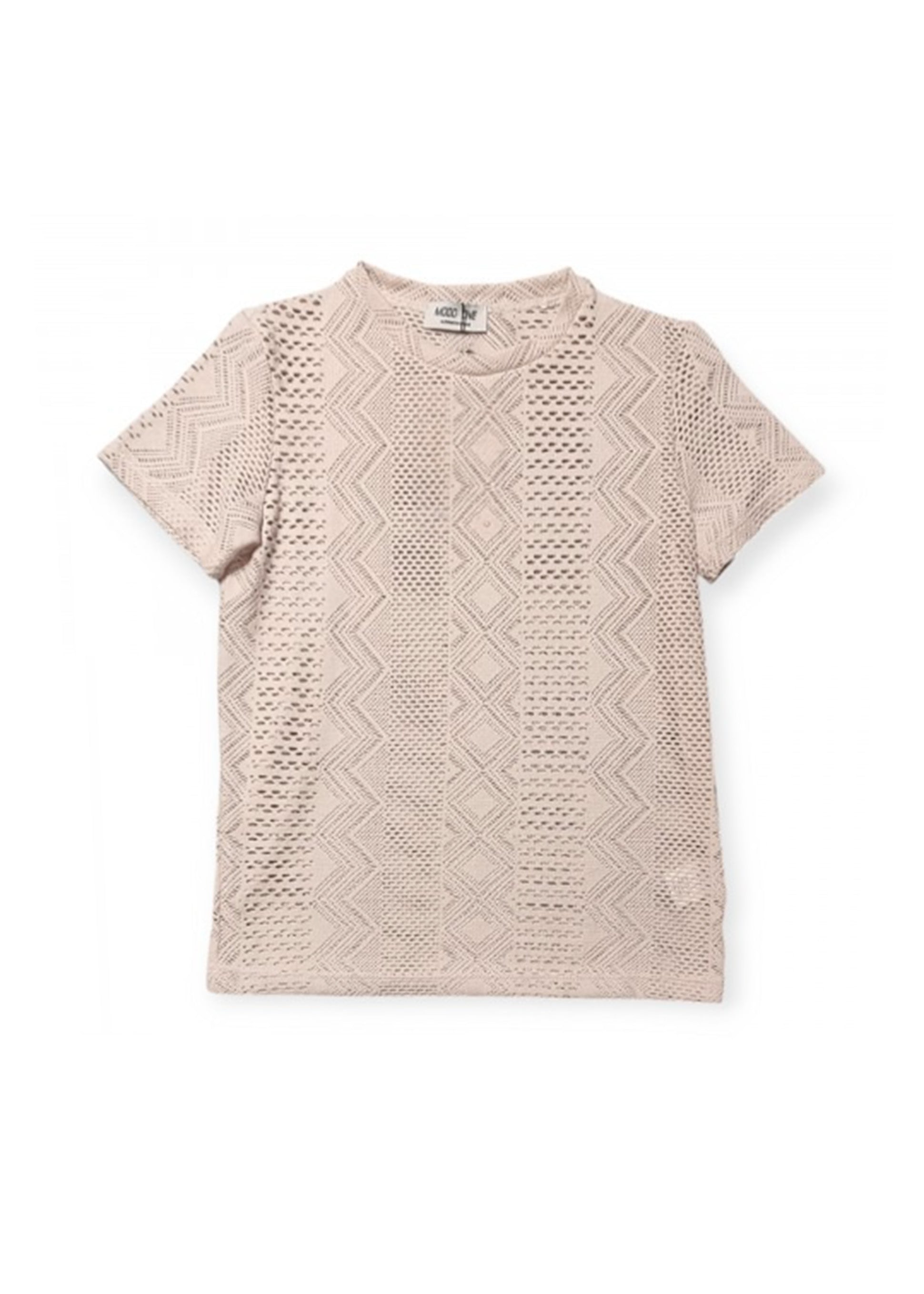 Mood One Beige Perforated T-Shirt for Kids