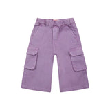 Diesel Kids Pantaloni Lilla Cargo con Logo per Neonate