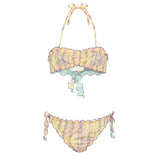 Effek Costume Bikini Fascia Multicolor Reversibile per Bambine