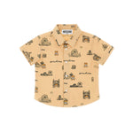 Moschino Kids Camicia Beige con Stampa per Neonati
