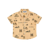 Moschino Kids Camicia Beige con Stampa per Neonati