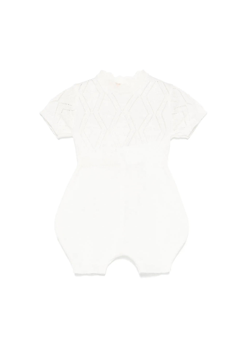 Elisabetta Franchi La Mia Bambina Pagliaccetto Panna Pointelle per Neonate