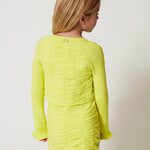 Twinset Kids Gonna Gialla con Logo per Bambine