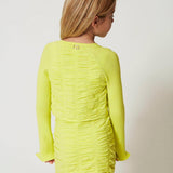 Twinset Kids Gonna Gialla con Logo per Bambine