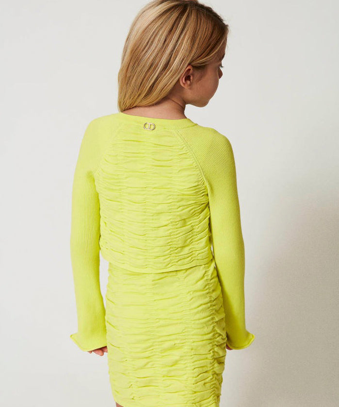 Twinset Kids Gonna Gialla con Logo per Bambine