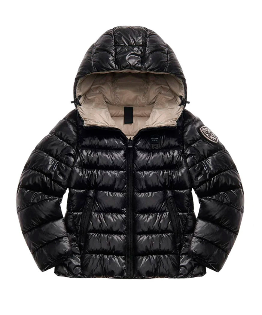Blauer Kids Giubbino Nero  CAROLL JUNIOR con Cappuccio per Bambine
