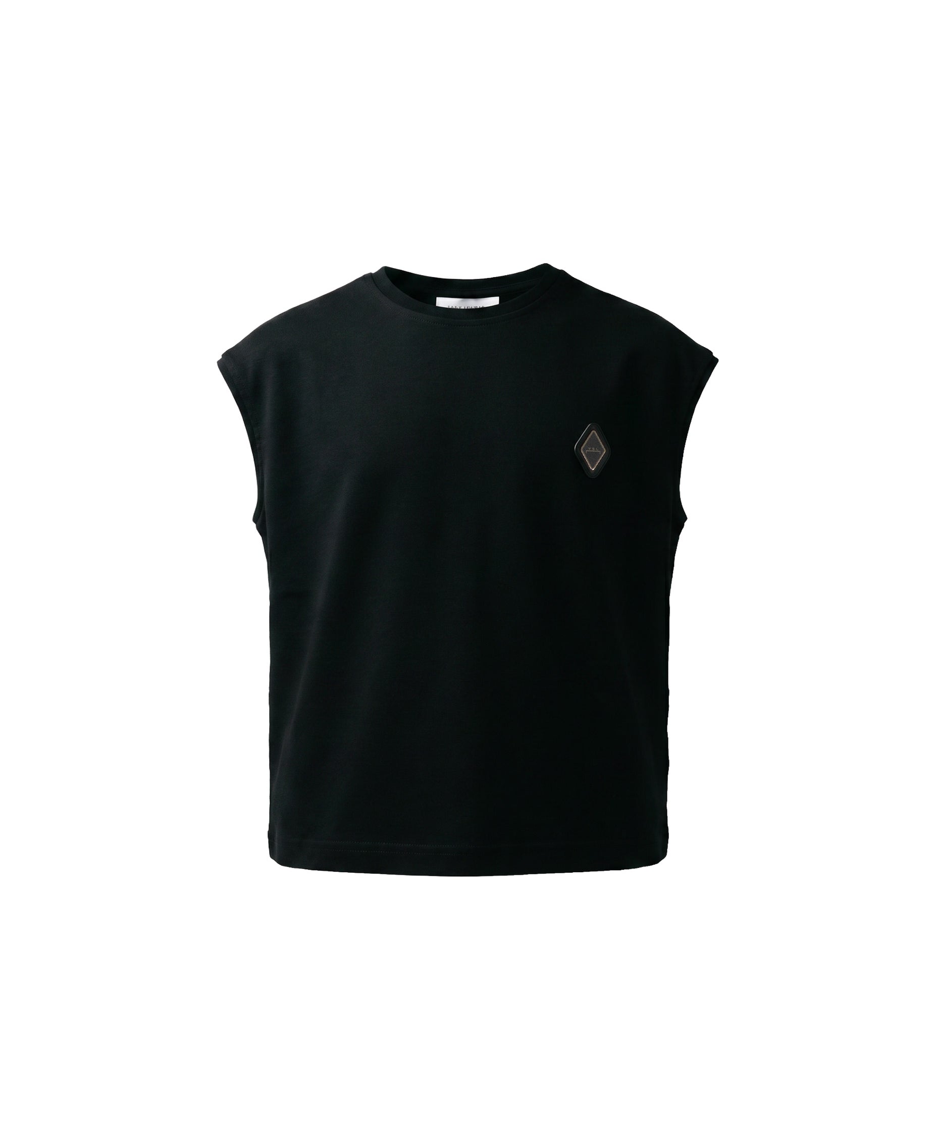 Yes London Kids Canotta Nero Monocolore con Applicazione Logo per Bambini