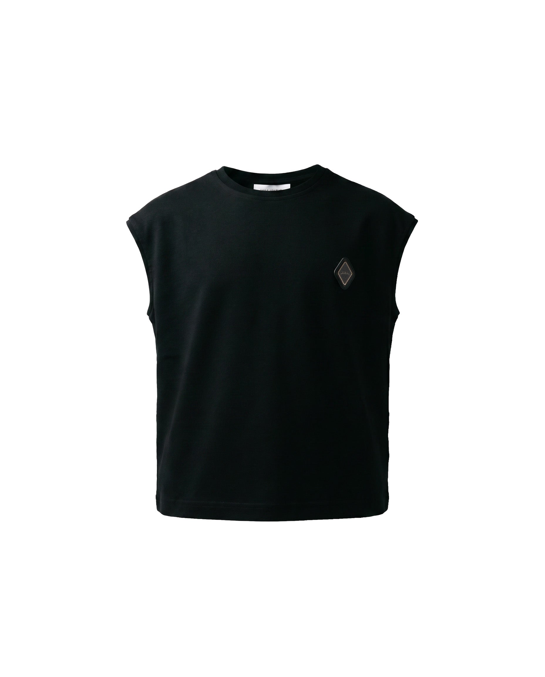 Yes London Kids Canotta Nero Monocolore con Applicazione Logo per Bambini
