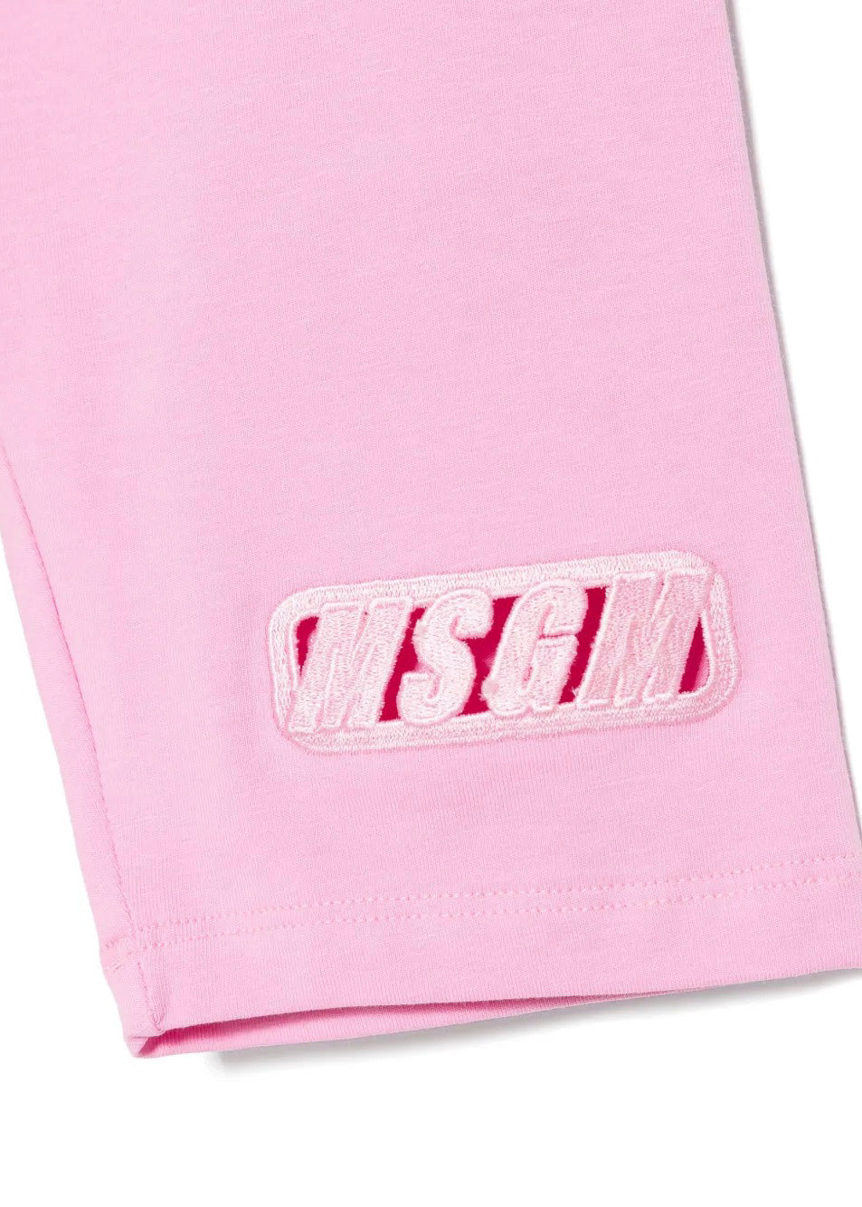 MSGM Kids Ciclista Rosa con Ricamo Logo per Bambine dettaglio