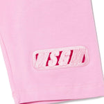 MSGM Kids Ciclista Rosa con Ricamo Logo per Bambine dettaglio