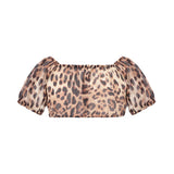 4giveness Kids Top Crop Fantasia Leopardato per Bambine