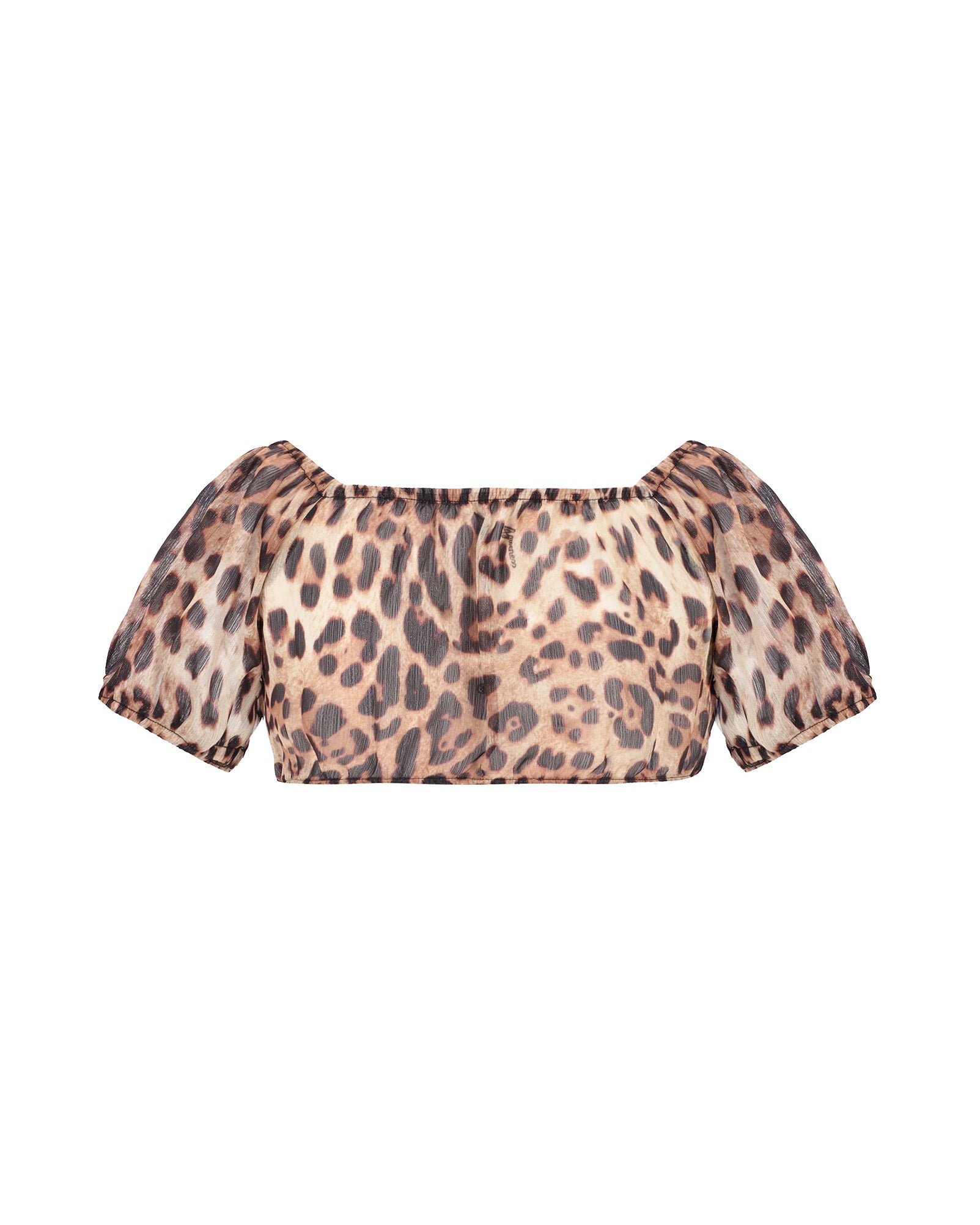 4giveness Kids Top Crop Fantasia Leopardato per Bambine
