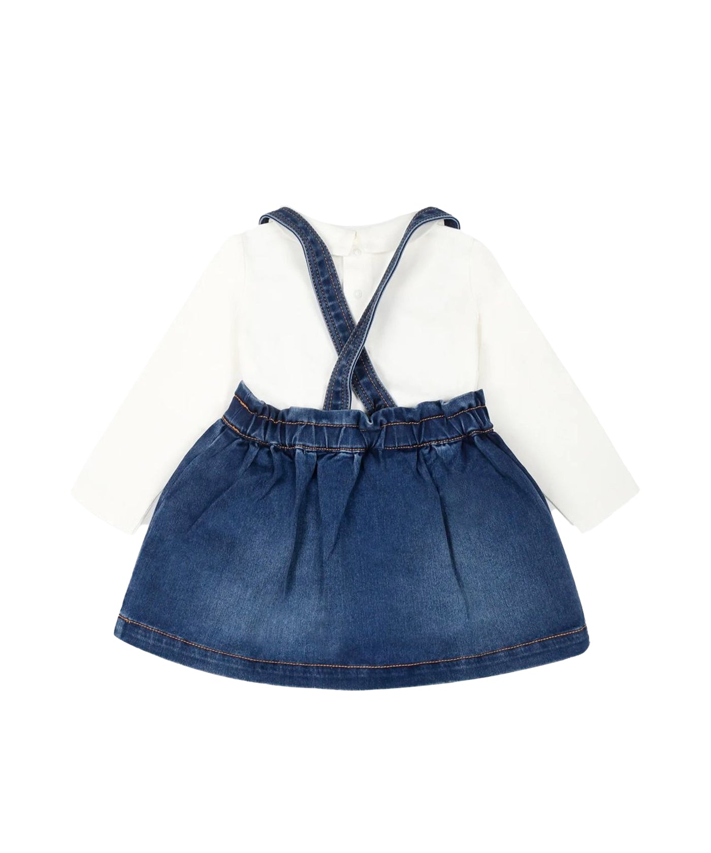 Moschino Kids Salopette con T-shirt Panna Teddy Bear per Neonate (retro)