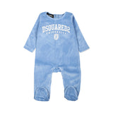 Dsquared2 Kids Tutina Celeste in Ciniglia con Stampa per Neonati