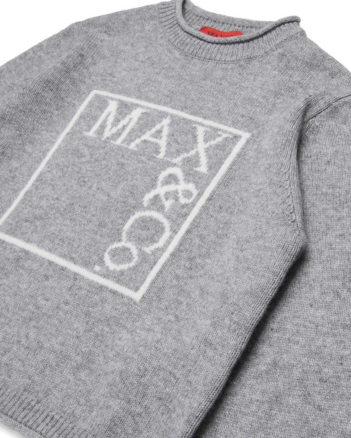 Max & Co Kids Pullover Grigio con Logo per Bambine