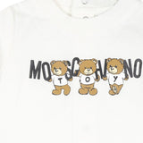 Moschino Kids Tutina Panna con Stampa Teddy Bear per Neonati (dettaglio)