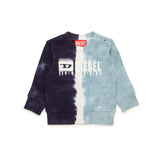Diesel Kids Felpa Girocollo Effetto Sfumato con Logo per Neonati