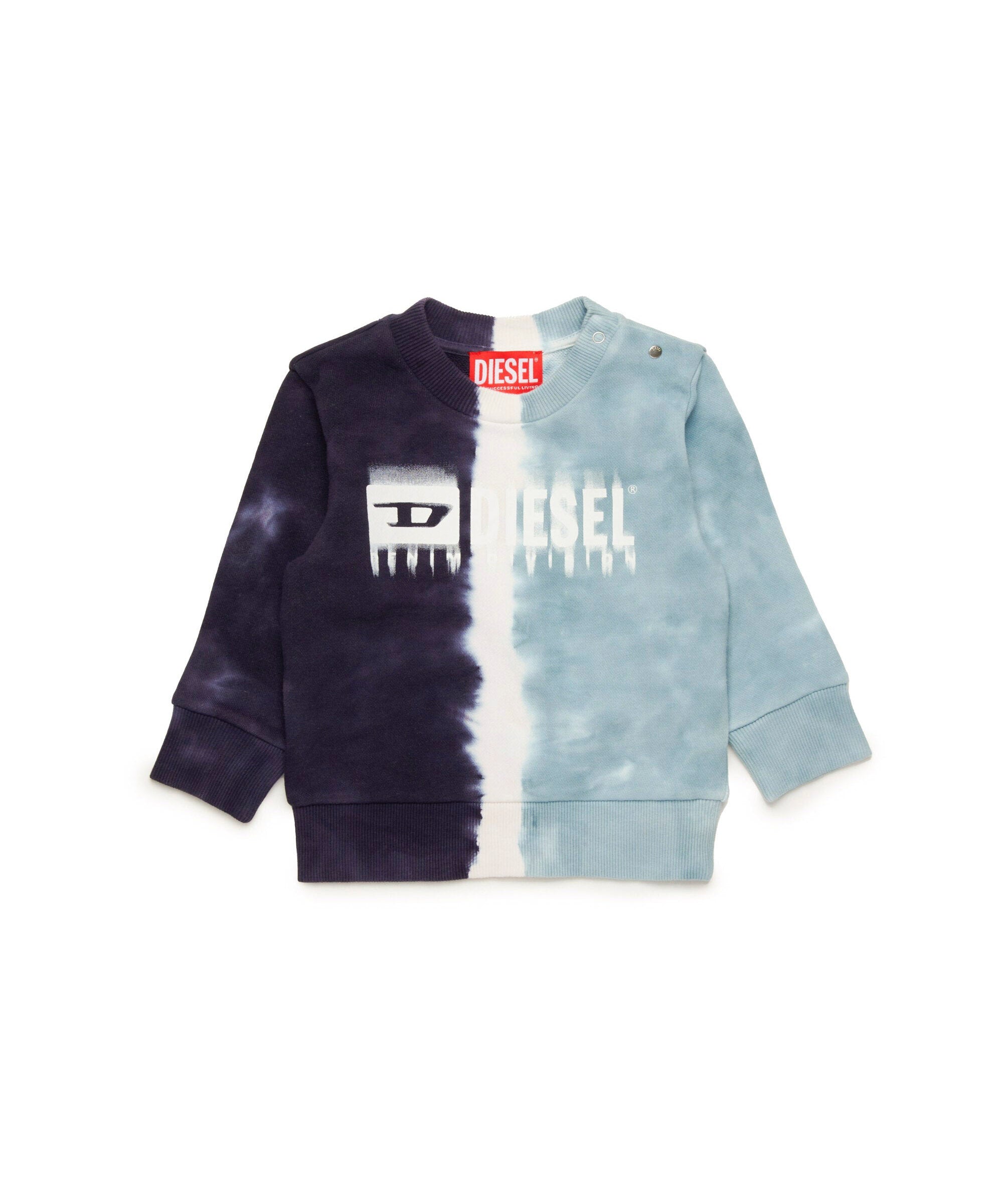 Diesel Kids Felpa Girocollo Effetto Sfumato con Logo per Neonati
