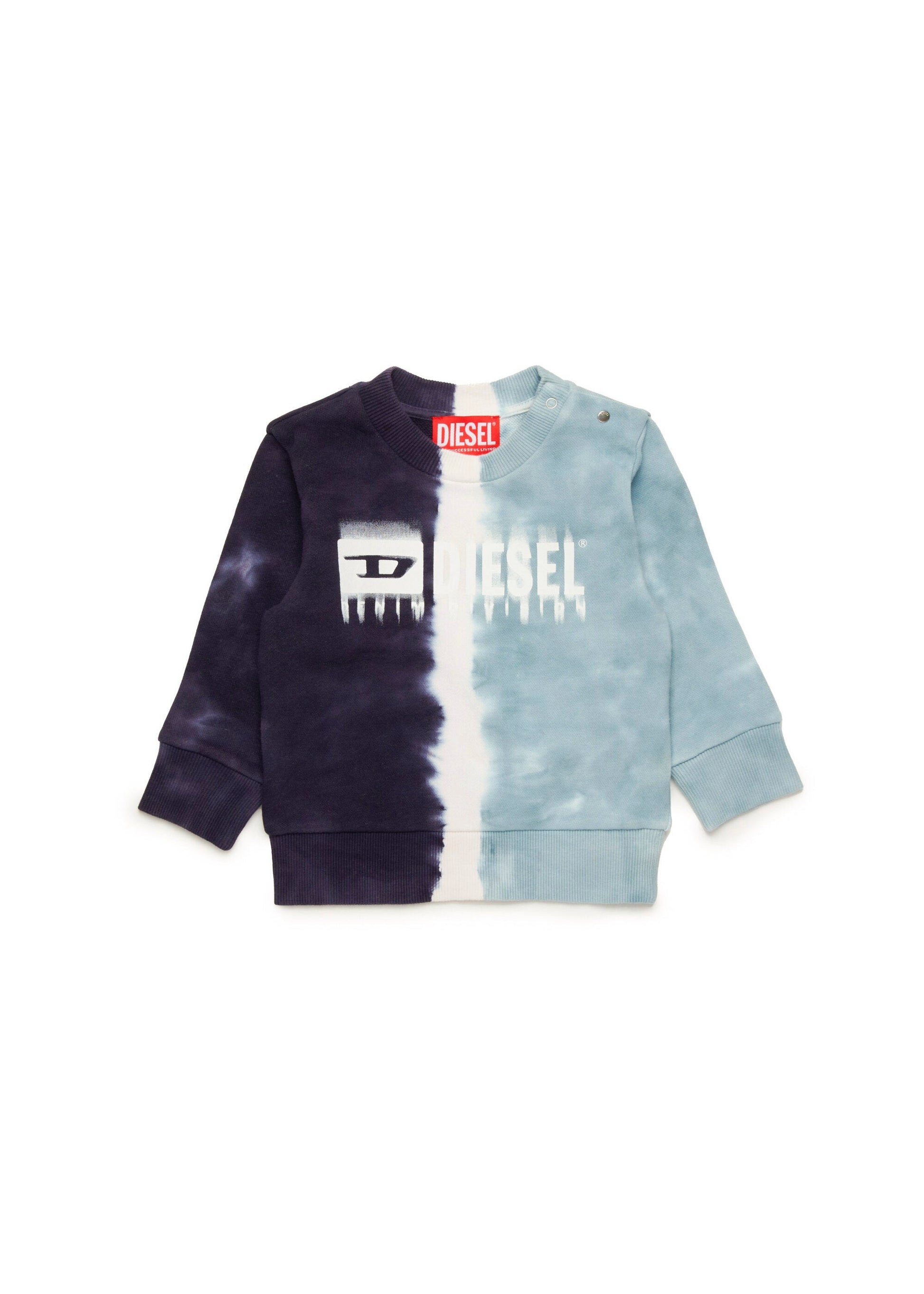 Diesel Kids Felpa Girocollo Effetto Sfumato con Logo per Neonati