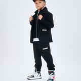 Dsquared2 Kids Pantalone di Tuta Nero Elasticizzato con Dettaglio Scritta Logo per Bambini