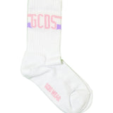 Gcds Kids Calzino Bianco Viola e Rosa con Logo per Bambine