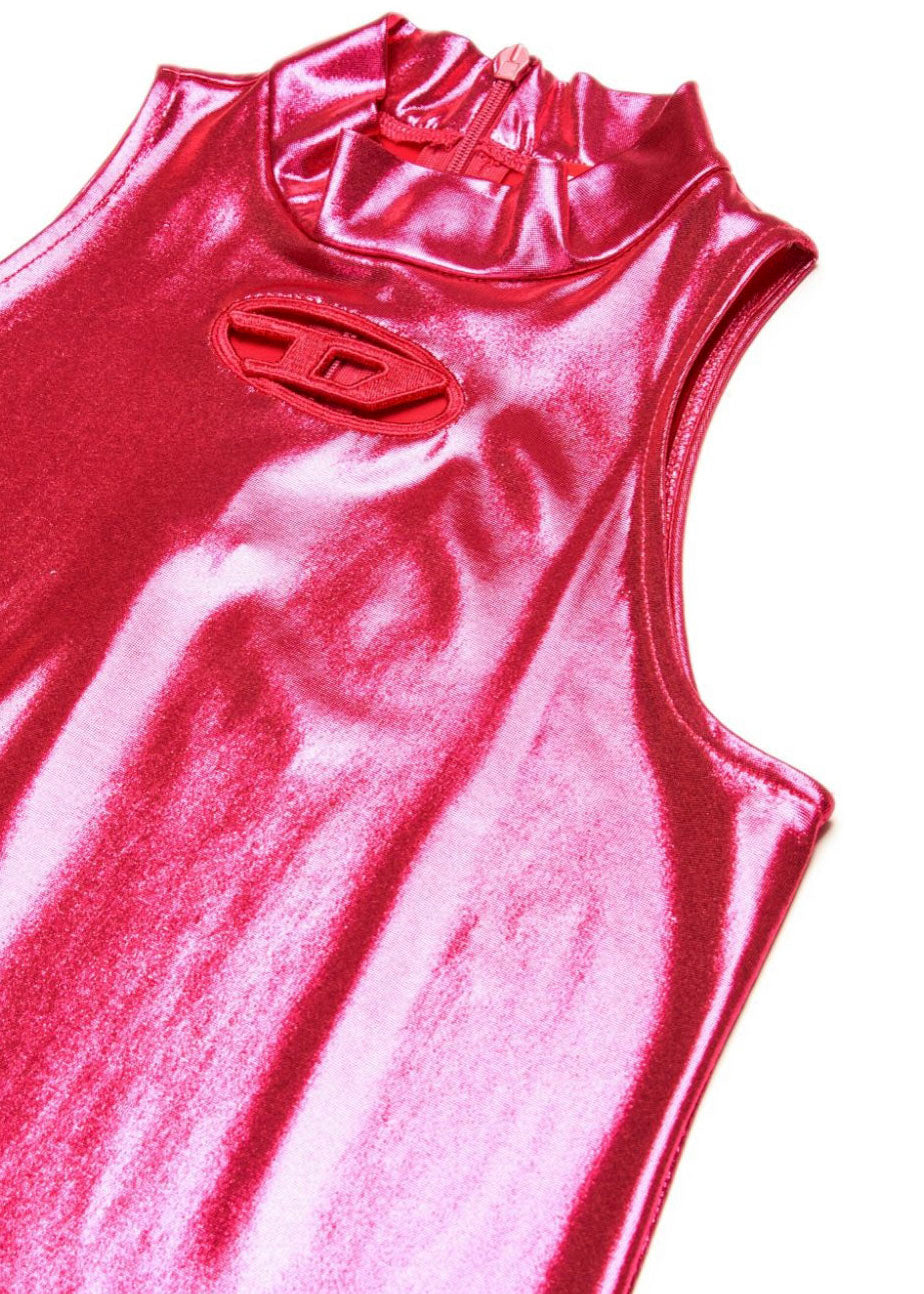 Diesel Kids Abito Fucsia Metallizzato con Oval D per Bambine