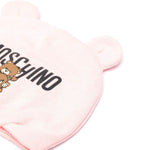 Moschino Kids Cappellino Rosa con Stampa Logo Teddy Bear per Neonate (dettaglio)