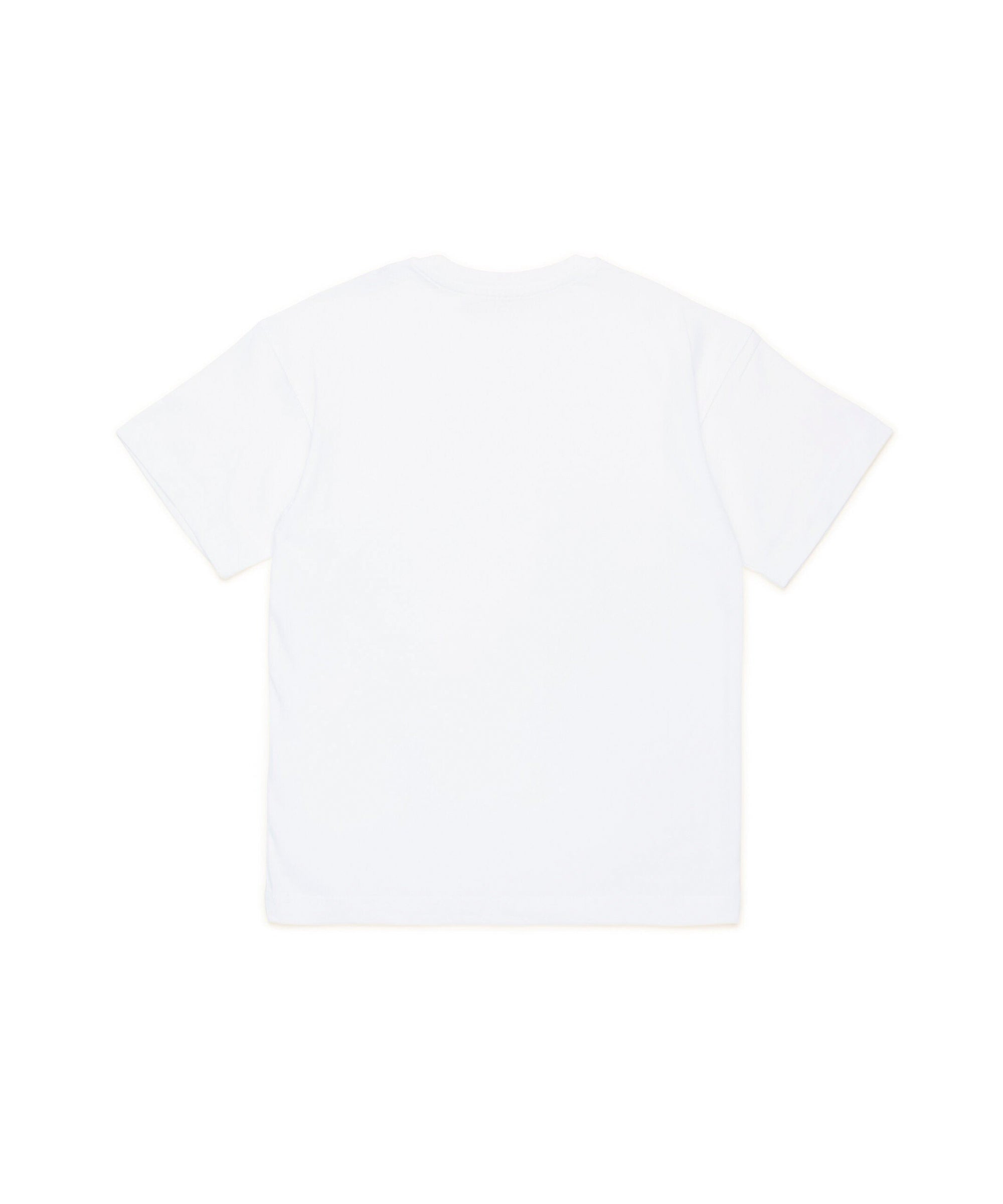 Diesel Kids T-shirt Bianca con Oval D in Metallo per Bambini (retro)